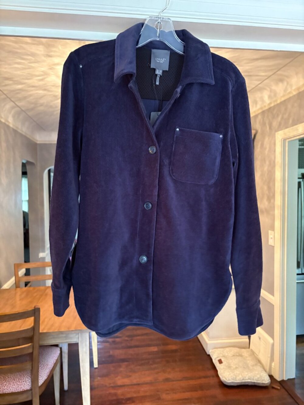 NWT Women's Lysse New York Navy Blue Corduroy Style Button Down/Jacket. Size XS